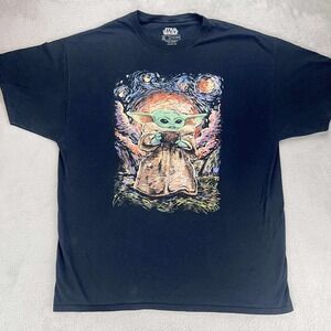 Fifth Sun Star Wars Baby Yoda Grogu Starry Night Graphic‎ Tee XL